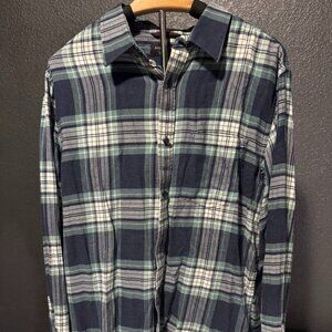 Banana Republic Men’s Plaid Button-Down Shirt – Size Large – 100% Cotton